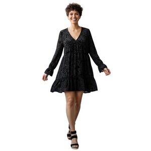 New In Burnout Velvet Mini Dress Size M Black Gothic Whimsigoth Boho Festival